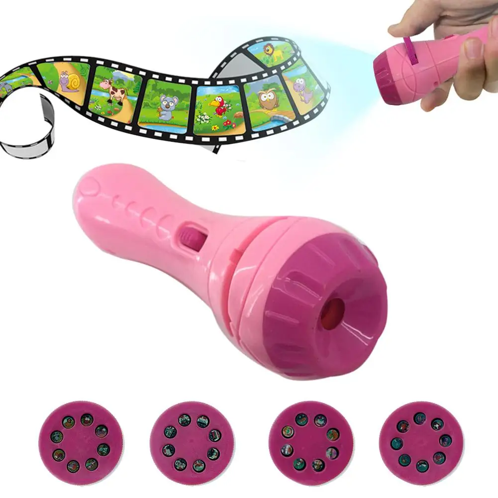 

2019 Projector Toy Flashlight Sleep Bedding Story Early Developing Toy Animal Slide For Infants Children Kids