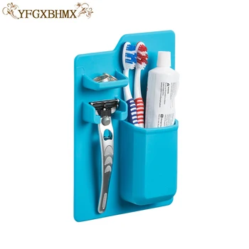 

YFGXBHMX Silicone Toothbrush Holder Bathroom Product Home Organizer Mighty Toothpaste Holder For Bathroom Mirror Shower Jewelry