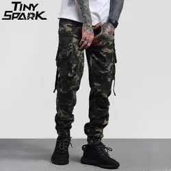 2018 хип хоп Брюки карго уличная Мужская армейский зеленый камуфляжные штаны большие Боковые карманы повседневные шаровары Военная