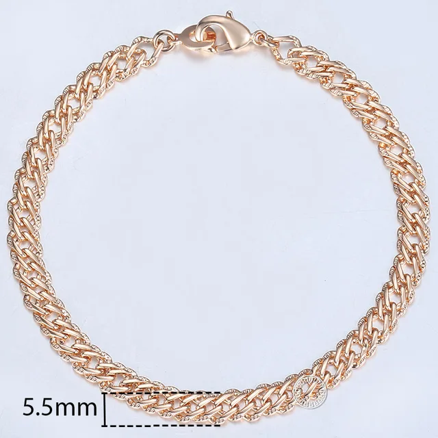 20cm Bracelets For Women Men 585 Rose Gold Curb Snail Foxtail Venitian Link Chains Bracelet on hand Fashion Jewelry Gifts CBB1 CB05