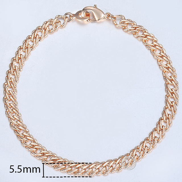 Bracelets For Women Men 585 Rose Gold Curb Snail Foxtail Venitian Link Chains Bracelet on hand Fashion Jewelry Gifts CBB1