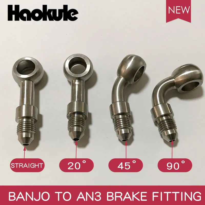 HAOKULE STAINLESS STEEL BANJO 10.2MM TO MALE AN3 TEFLON PTFE HOSE END FITTING BRAKE SYSTEM FITTINGS HAOKULE STAINLESS STEEL BANJO 10.2MM TO MALE AN3 TEFLON PTFE HOSE END FITTING BRAKE SYSTEM FITTINGS