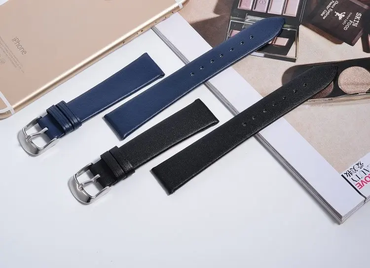 1pcs 12mm 14MM 16MM 18mm 20mm 22mm soft genuine leather grain (cow) watch band watch strap men and women belts 