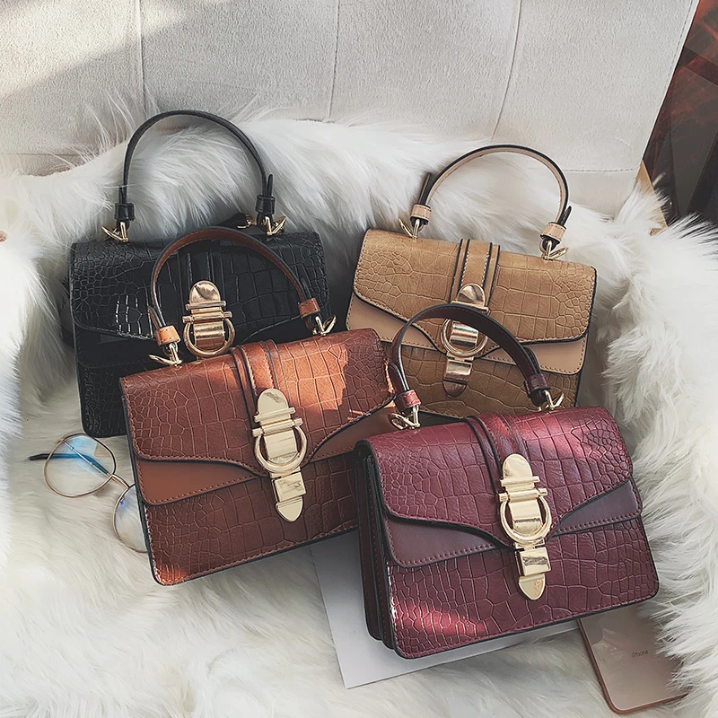 

Fashion Crocodile Female Tote Bag 2019 Bolsos Mujer PU Leather Designer Women's Handbag pattern Shoulder Messenger Bags Design