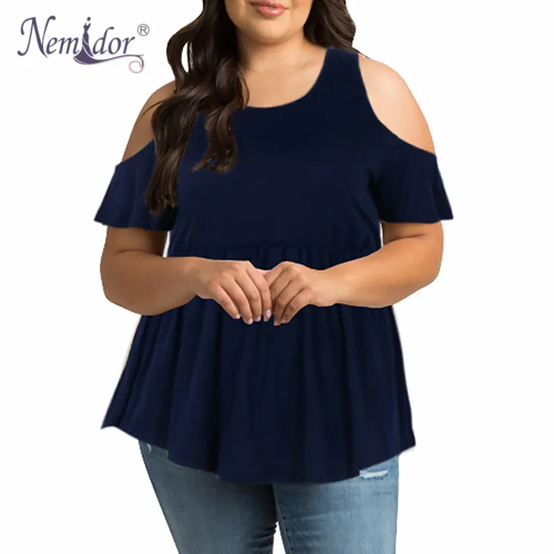 Nemidor النساء عارضة قصيرة الأكمام قبالة الكتف س الرقبة تي شيرت تيز بسط الخصر زائد حجم حزب خمر الصيف قمم Nemidor النساء عارضة قصيرة الأكمام قبالة الكتف س الرقبة تي شيرت تيز بسط الخصر زائد حجم حزب خمر الصيف قمم