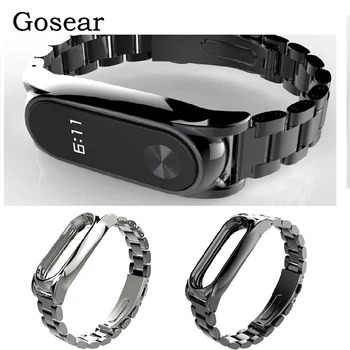 

Gosear Stainless Steel Watch Wrist Banda Band Strap Replacement for Xiaomi Xiomi Xiao Mi Band Miband 2 Band2 Watchband Wristband