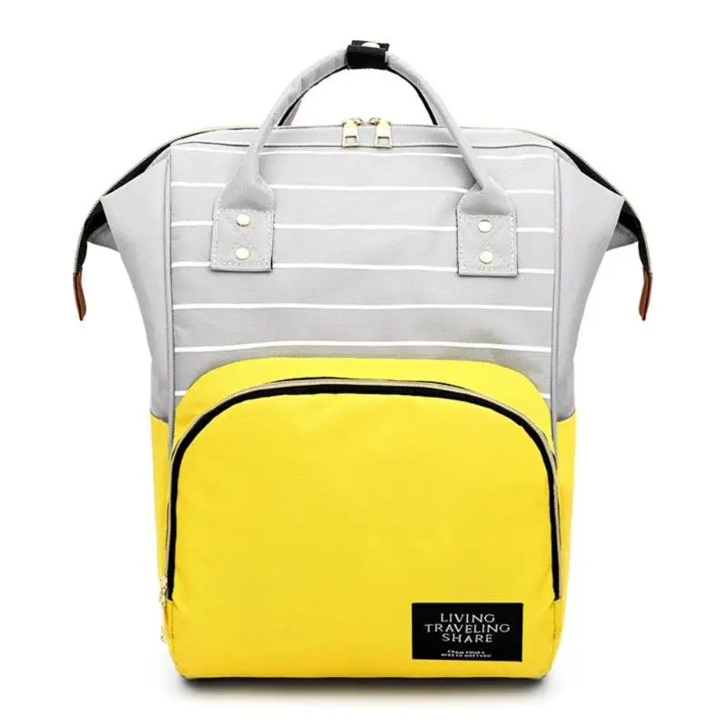 Модная полосатая сумка для подгузников для мам, Большая вместительная детская сумка, дизайнерская сумка для кормления, сумка для мам, детские подгузники - Цвет: Цвет: желтый