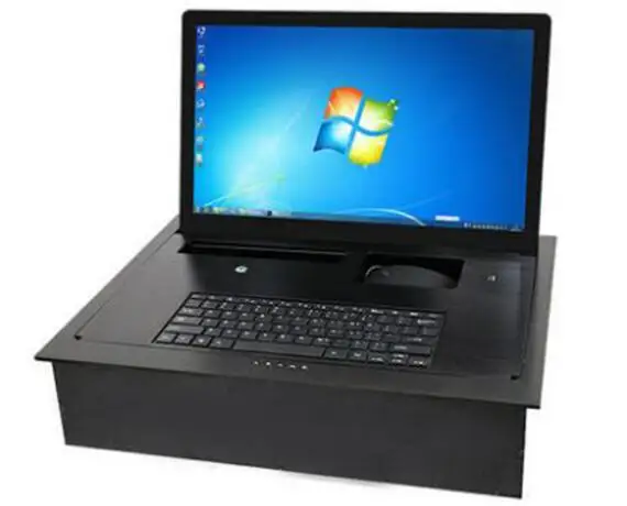 HD Table Mount Computer Desk Monitor Lcd Lift Flip