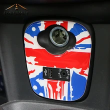 AMBERMILE автомобильного прикуривателя USB AUX консоли Панель крышка Наклейки интерьерные украшения для Mini Cooper JCW F55 F56 аксессуары
