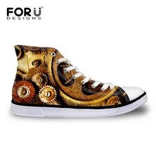 FORUDESIGNS/модная мужская обувь с высоким берцем, Мужская парусиновая обувь, повседневная Вулканизированная обувь, крутая мужская обувь на шнуровке с металлическим принтом