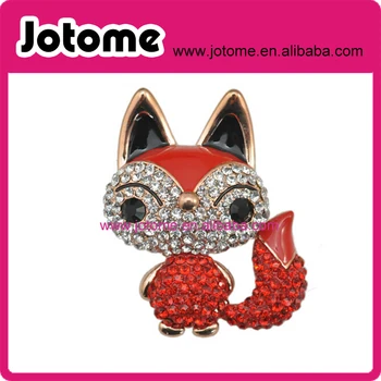 

full rhinestone cute fox brooches and pins for women animal brooches Korean style scarf buckle fashion jewelry