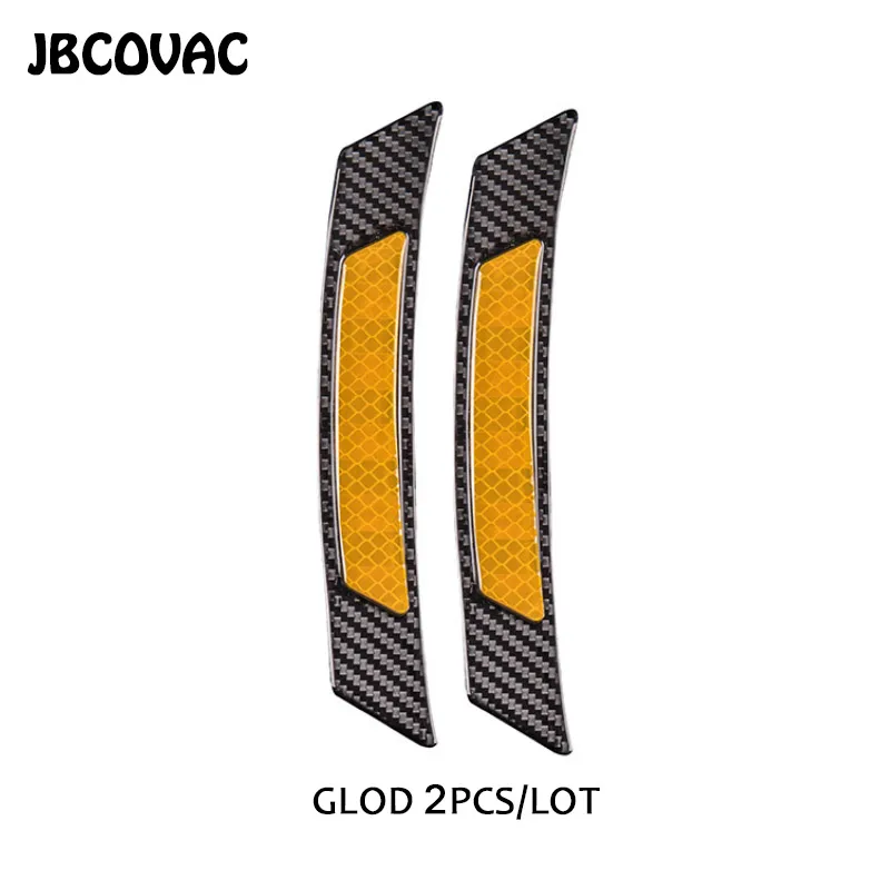B Gold Color 2pcs Автомобильный Стайлинг дверной стикер обода колеса брови Автомобильная наклейка Предупреждение свет защитная наклейка аксессуары Авто Вождение безопасность Марка полоса - Цвет: B Gold Color 2pcs