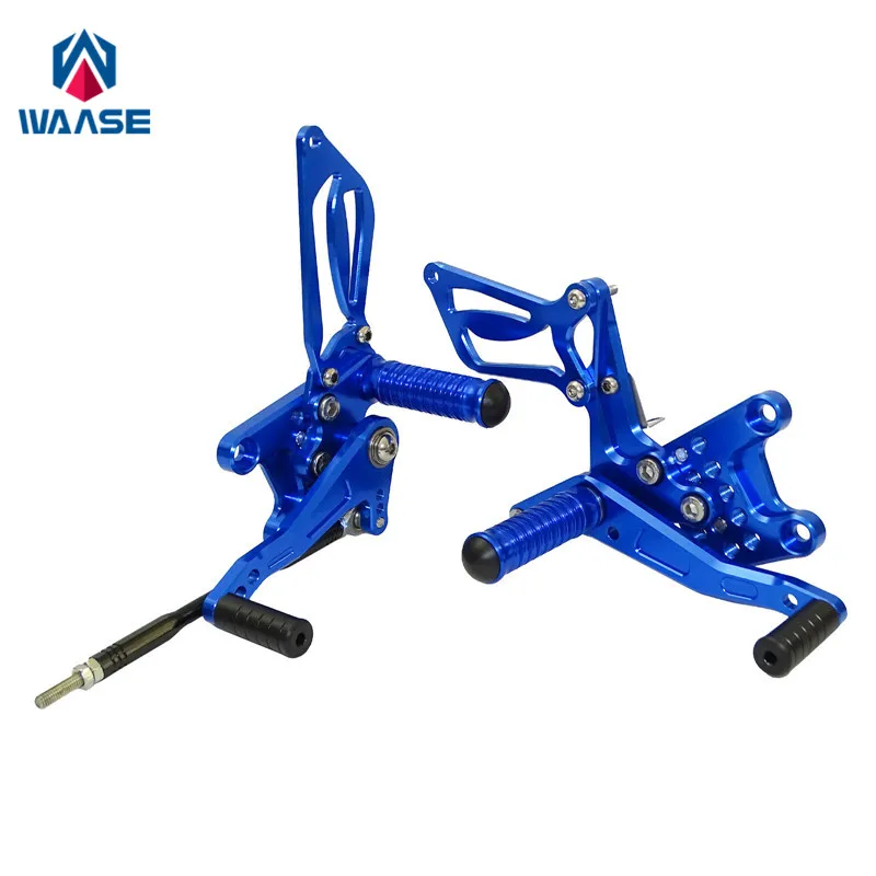waase Motorcycle CNC Adjustable Rider Rear Sets Rearset Footrest Foot