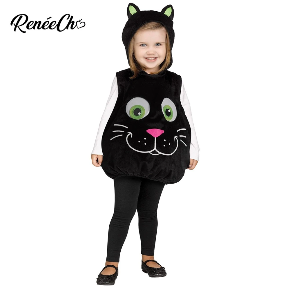 Disfraz de Halloween para bebé, disfraz de gato con ojos de Google para  niño pequeño, bonito disfraz de Animal infantil, Túnica de gato negro para  fiesta de cumpleaños| | - AliExpress