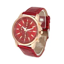 1PC Classic Fashion watch Women’s Unisex Casual Geneva Faux Leather Quartz Analog Wrist Watch Dropshipping Free Shipping M27