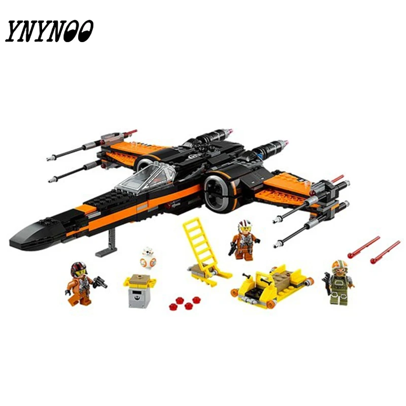 

(YNYNOO)New 748pcs Super Heroes StarWars First Order Poe X-Wing Star Fighter Building Blocks BB-8 compatible with