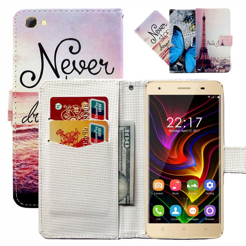 

Fashion 11 Colors Cartoon Painting PU Leather Magnetic clasp Wallet Cover For Oukitel C5/C5 Pro Case