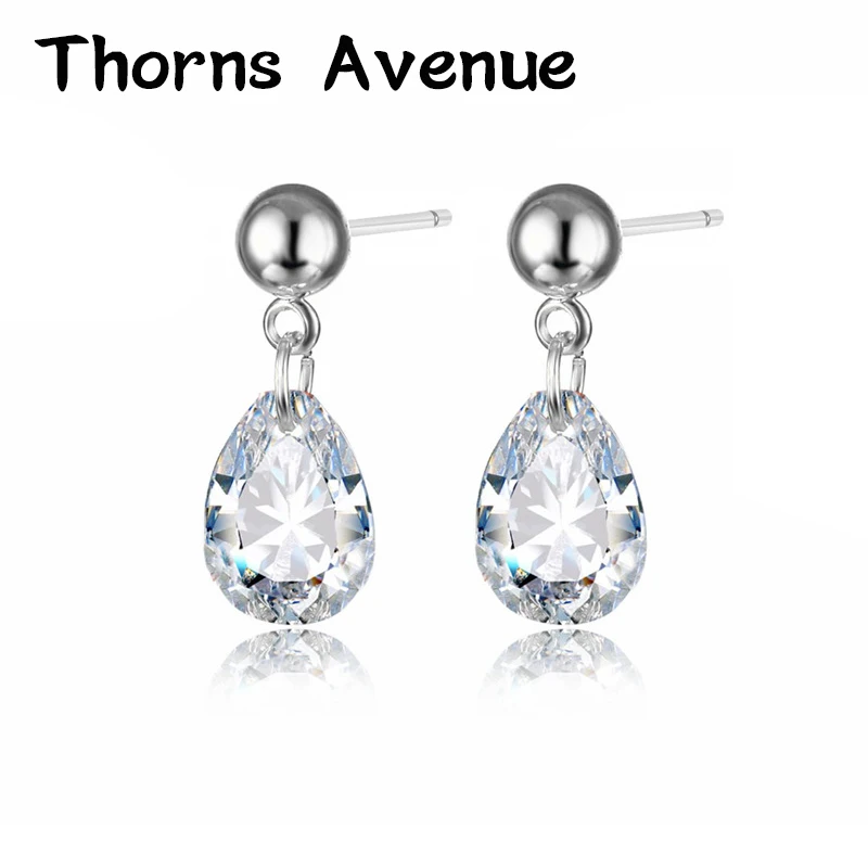 

New Fashion Round Heart Star Geometric Earrings Stainless Steel Crystal Wedding Statement Studs Earrings For Women Accessories