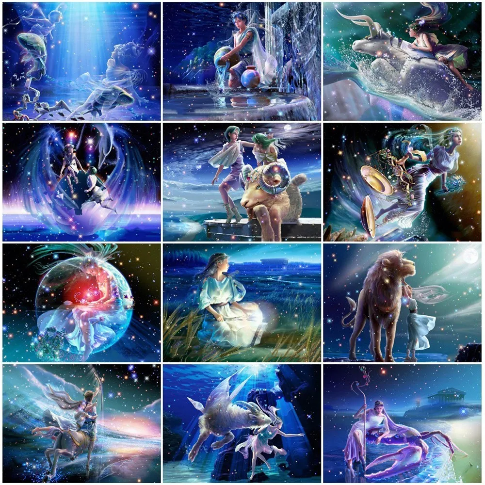 

HUACAN Diamond Embroidery Fairy Constellation Diamond Painting Full Square Picture Of Rhinestone Mosaic Decor Home