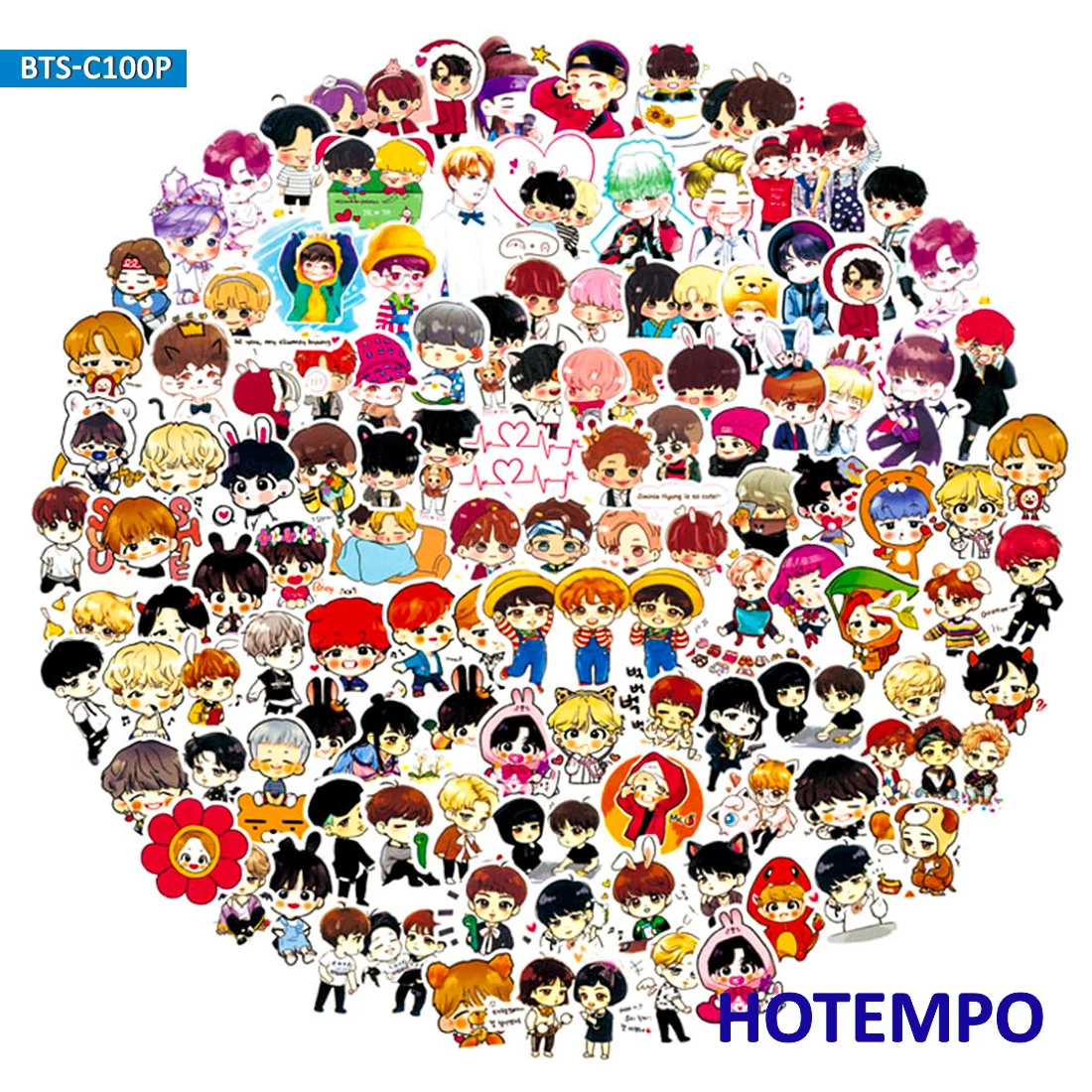 100 шт. модные наклейки Kpop для мальчиков и мужчин подарок девочек детей буквы
