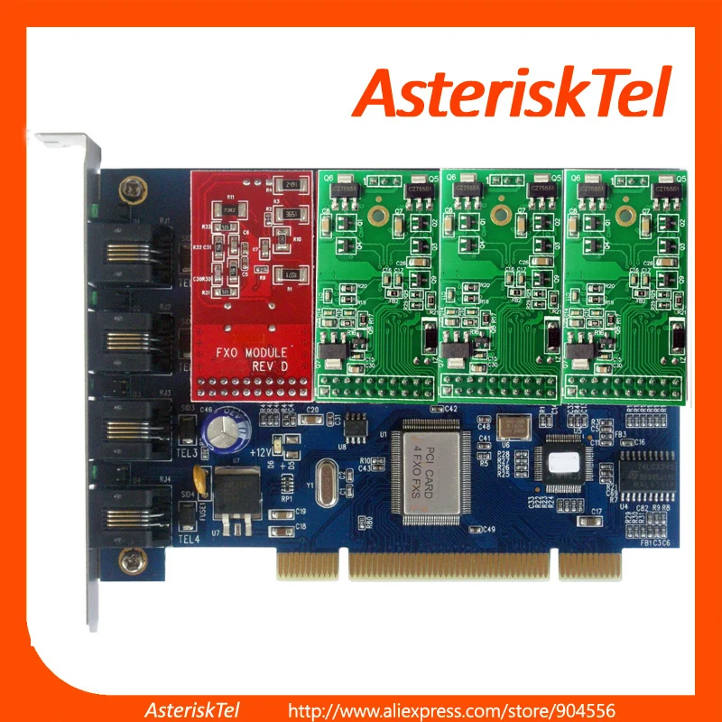 TDM400P с 4 FXS/порты FXO карта Asterisk FXS плата для офисная АТС SIP VoIP | Мобильные телефоны и