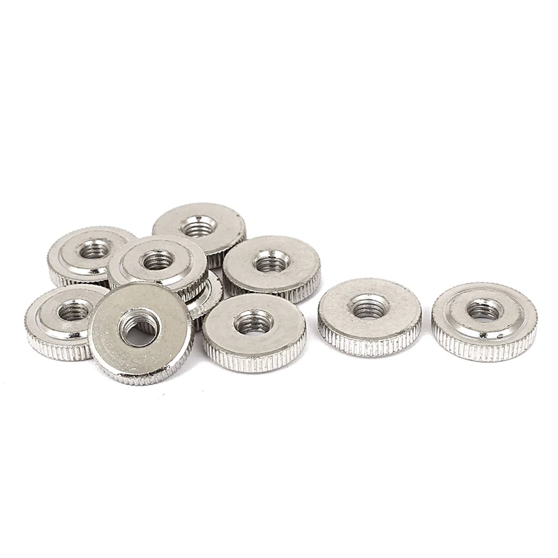 

New Model 10 pcs Metric M8 Type Thin Round Flat Knurled Nuts