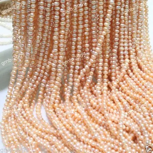

Genuine Natural 5-6mm Roundle Pink Freshwater Pearl Loose Beads 15"