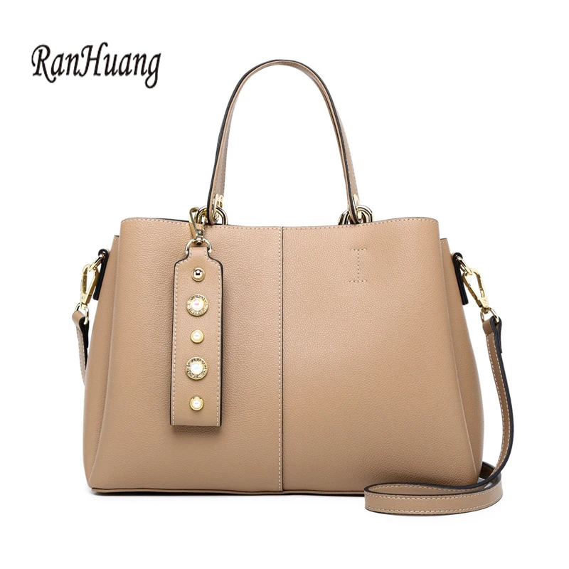 

RanHuang Fashion Women Handbags Genuine Leather Handbags Luxury Shoulder Bags Ladies Cow Leather Messenger Bags Red Khaki A1392