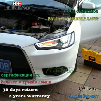 

Hireno Headlamp for Mitsubishi Lancer Headlight Assembly LED DRL Angel Lens Double Beam HID Xenon 2pcs