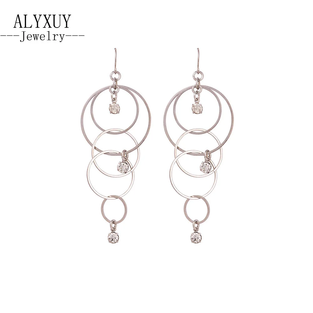 New Fashion Jewelry Metal Round Dangle Drop Earring For Women Girl