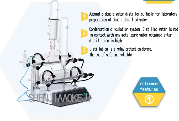 Новый двухместный автоматический чистой воды дистиллятор безопасности сохранение тепла излучения защиты дистиллированной воды машина 220