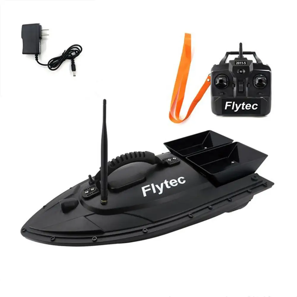 Flytec 2011-5 Fishing Tool Smart RC Bait Boat Digital Automatic Frequency Modulation Radio Remote Control Device Fishing 500M - Цвет: Black US