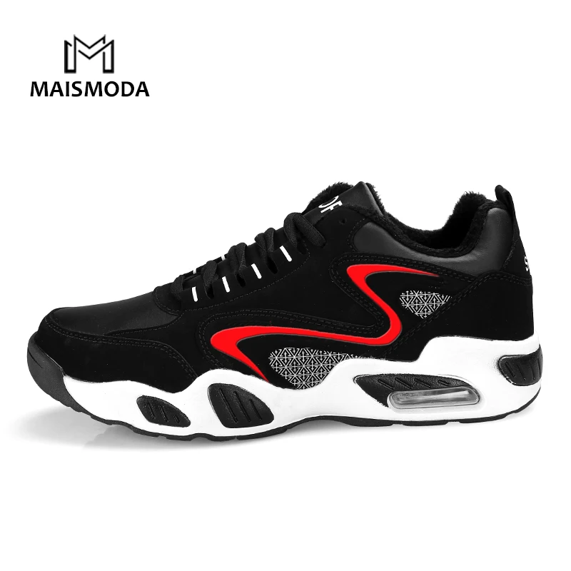 Мужские кроссовки для бега MAISMODA дышащие черного красного белого цветов модель