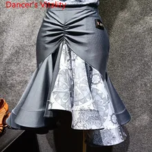 Взрослый латинская юбка для танцев; модные многослойные юбки Танцы тренировочные костюмы женские бальное платье, для вальса, танго, Одежда для танцев