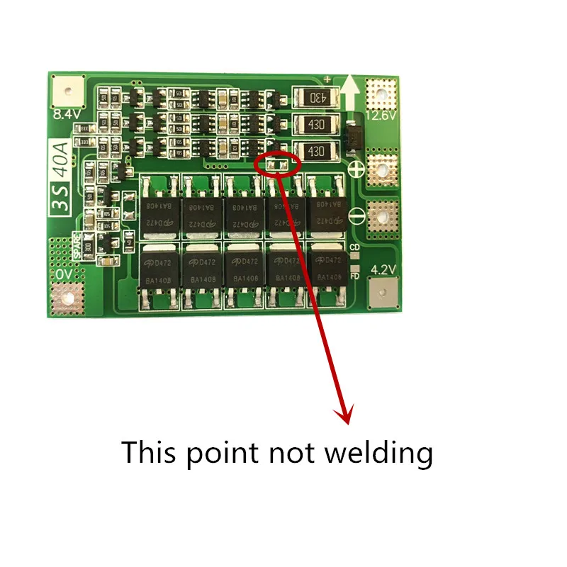 3S 40A 11,1 V 12,6 V 18650 литиевая батарея Защитная плата для сверла 40A текущий стандарт/повышение/баланс