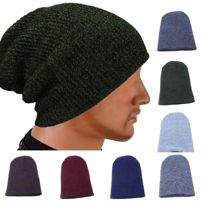 Новая мода вязанная Мужская Женская мешковатая шапка большого размера зимняя мешковатая шапка шикарный череп