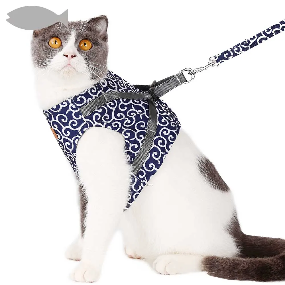Кошка прогулочная куртка шлейка и поводок питомцы, щенок, котенок, одежда Регулируемый жилет для кошек маленькие собачки Чихуахуа йоркки 1 шт