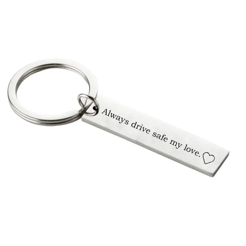

Stainless Steel Always Drive Safe My Love Key Ring Letter Keychain Car Key Chains For Men Women Hunsband Couple Lovers Gift