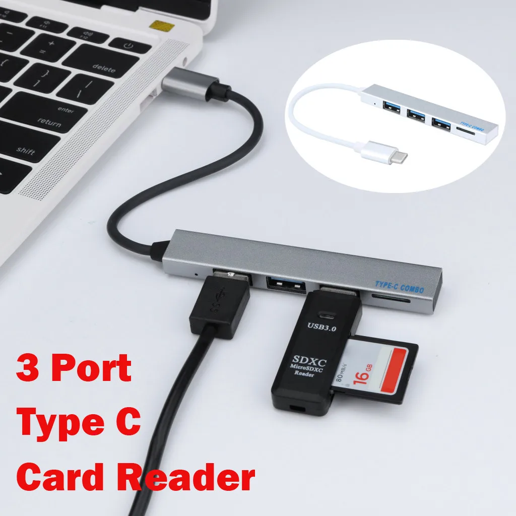 Kinganda Новый usb-хаб высокого качества мини Type-C на 3 порта для ноутбука OTG адаптер