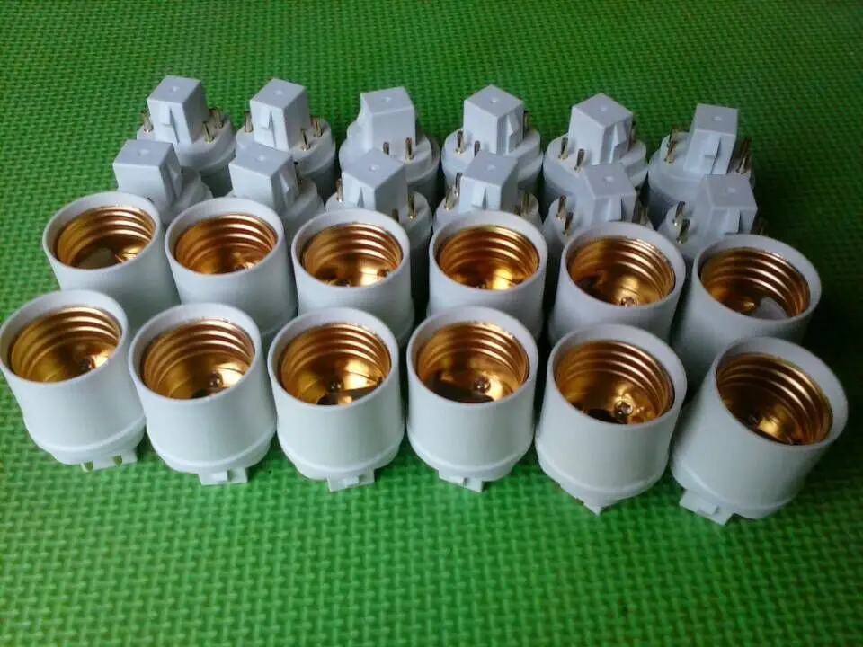 Адаптер для лампы 10 шт./лот Φ адаптер E26 E27 4 контакта GX24 на E27|e27 adapter|lamp socket adaptere27 to e27