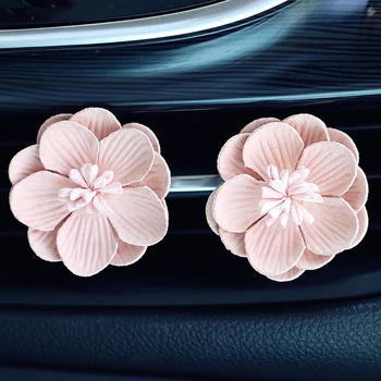 

2pcs/set Car Perfume Clip Flower Decor Air Freshener Automobile Air Conditioner Vent Solid Fragrance Smell Diffuser Accessories