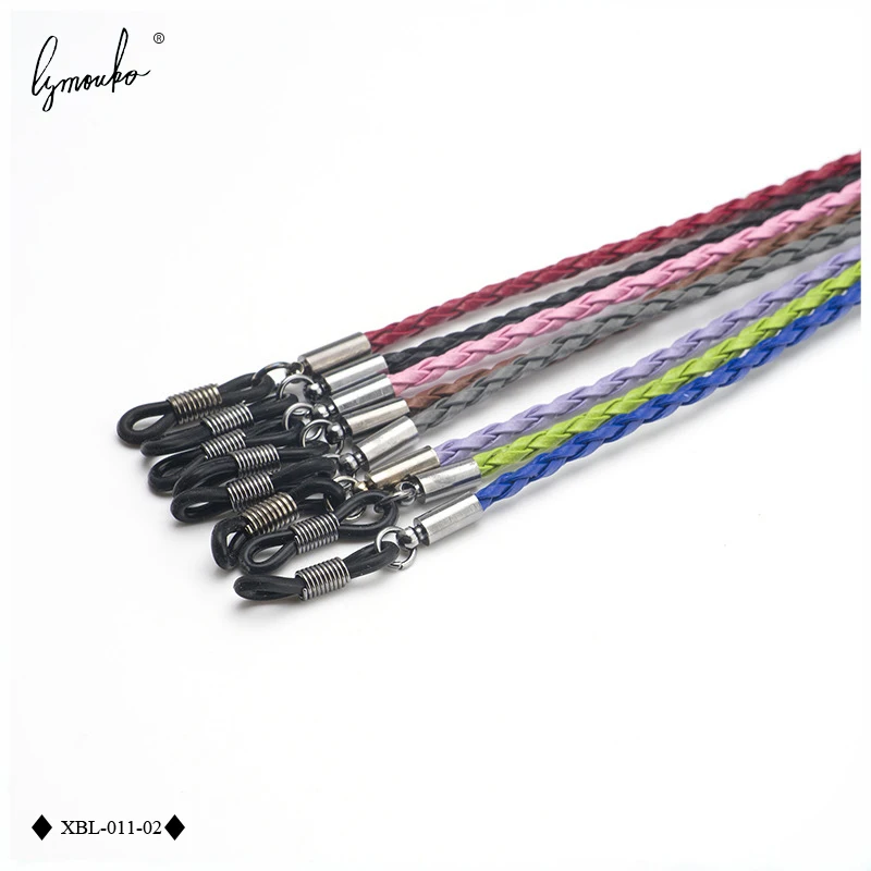 

Non-slip Thick Chain with Twisted Protect with Sunglasses Lanyards Man-Made Leather Silicone Buckle for Sports Glasses Strap
