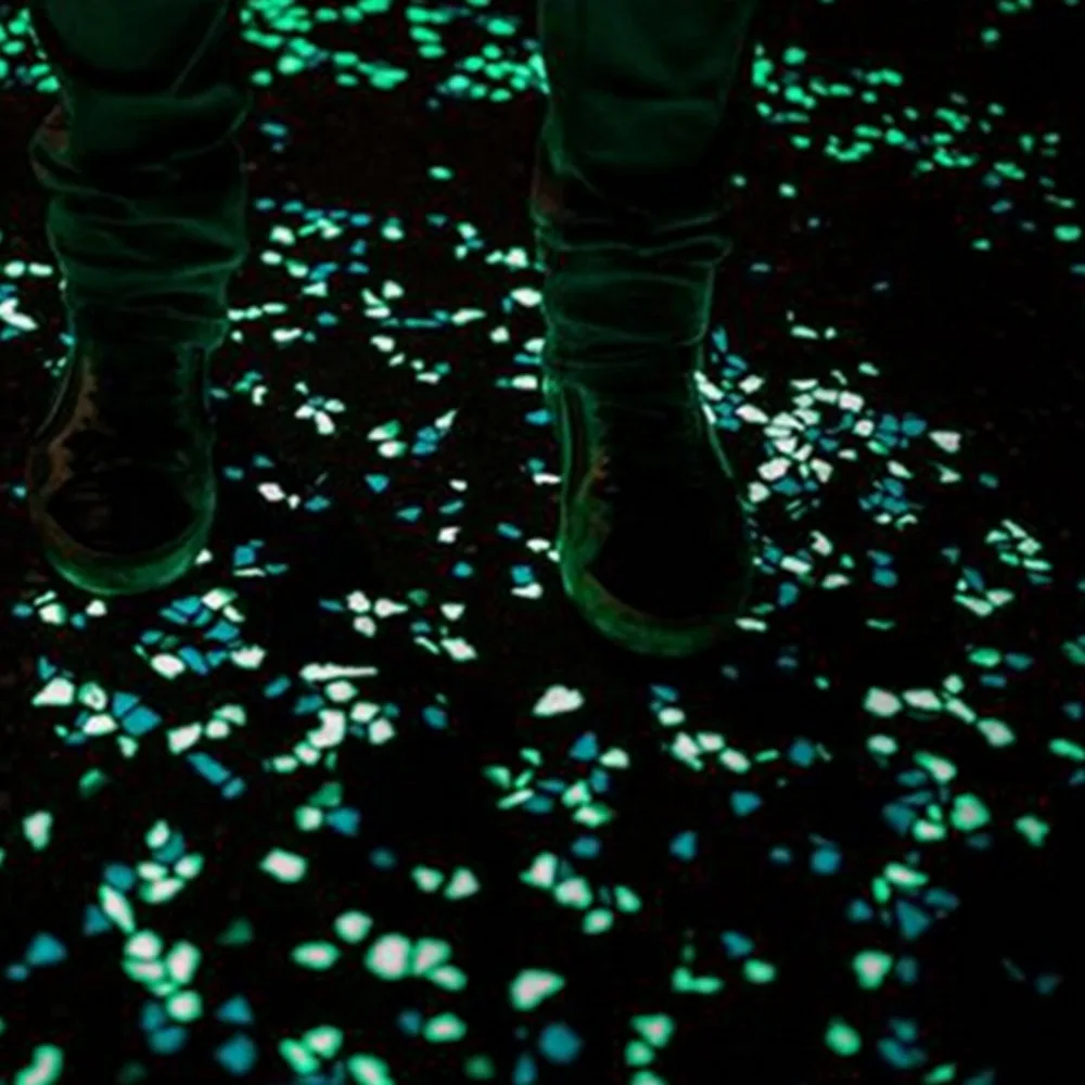 

NEW 100Pcs Garden Ornaments Stone Glow In The Dark Luminous Pebbles Stones For Walkway Wedding Decoration Party Event Supplies