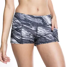 Йога Ladies'printed Высокая талия бедра стрейч трусы шорты для бега фитнес шорты для йоги и 4m28