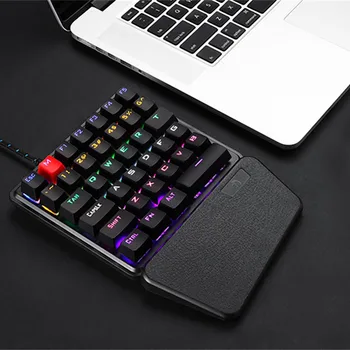 

USPS FN+ESC LED backlight K106 Wired 36 Keys Mechanical Usb Ergonomic Single Hand Keypad Gaming Keyboard wired single-handed