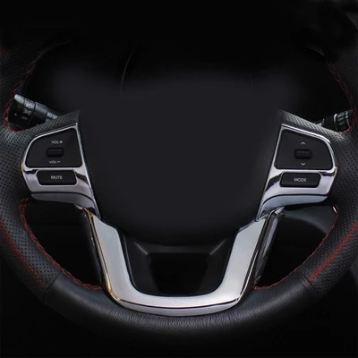 

ABS Chrome trim Multi-function steering wheel sequins cover Car Accessories For Kia RIO K2 Sedan hatchback 2011-2014