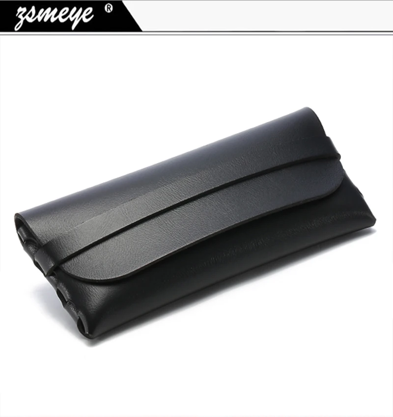 

ZSMEYE 4 color Classic brand sunglasses box pressure PU material glasses case box button eye glasses black brown bag