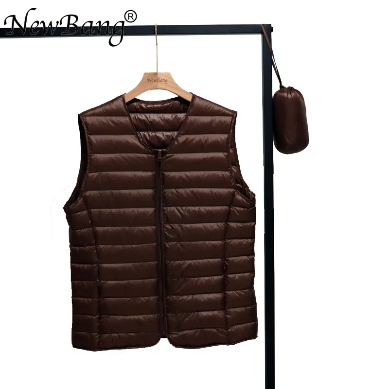 

NewNewBang Spring Couples V-Neck Man's Ultra Light Down Vest Zipper Waistcoat Warm Liner Vest Portable