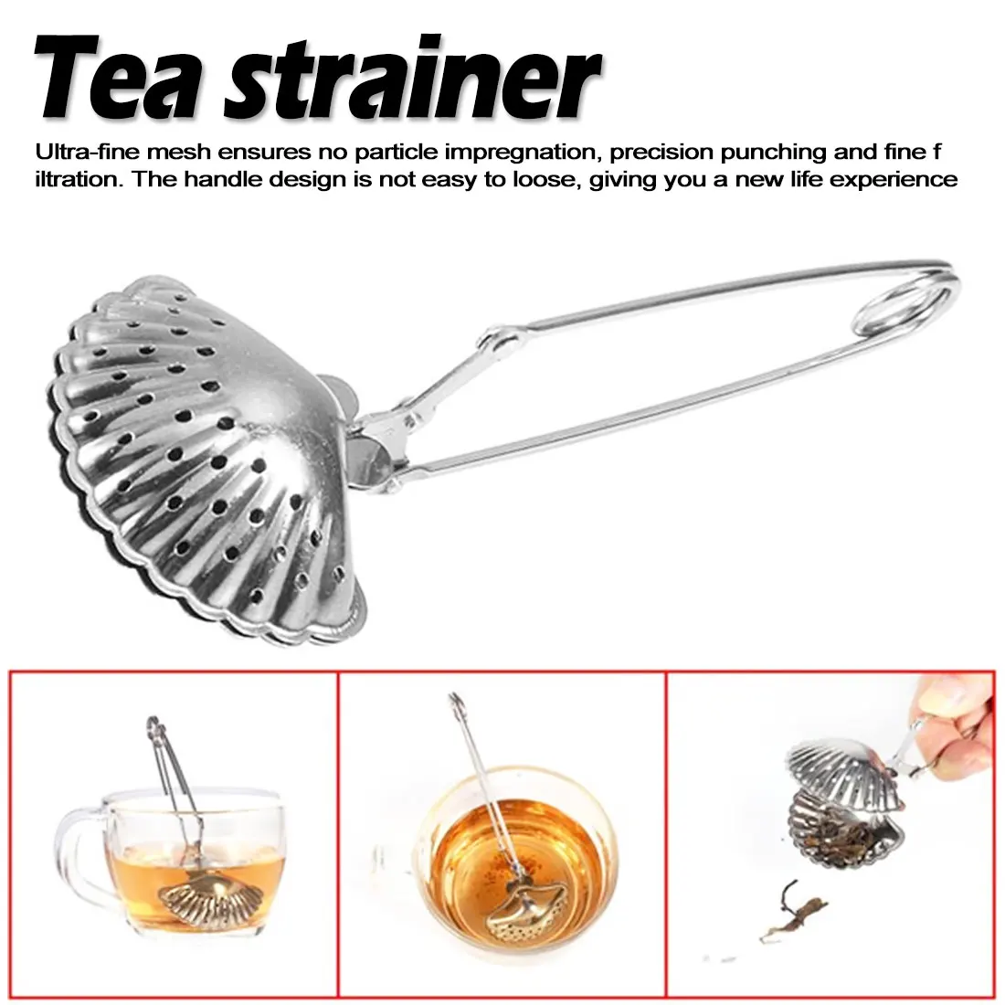 

Teaware Tea Strainer Star Stainless Steel Oval Round Style Strainer Heart Shape Tea Spoon Seasoning Infuser Star Shell