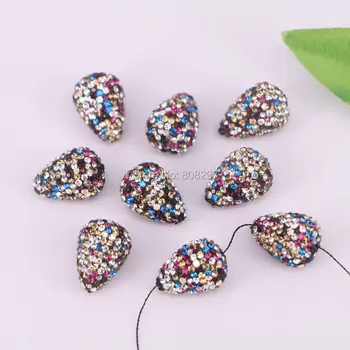 

Wholesale 20Pcs Drop shape Colourful Crystal Rhinestone Spacer Loose Beads For Jewelry Making